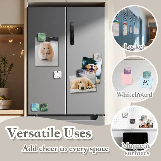 Alt view image 5 of 7 - 16 Pcs Marble Fridge Magnets, Refrigerator Magnets | Scratch-Proof & Fade-Resistant, Cute Small Funny Decor for Whiteboard Kitchen Office Locker Cabinet School, Ideal Gift