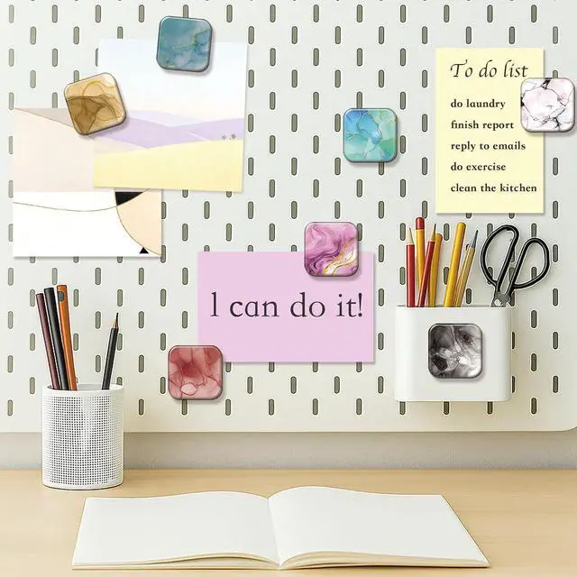 Alt view image 6 of 7 - 16 Pcs Marble Fridge Magnets, Refrigerator Magnets | Scratch-Proof & Fade-Resistant, Cute Small Funny Decor for Whiteboard Kitchen Office Locker Cabinet School, Ideal Gift
