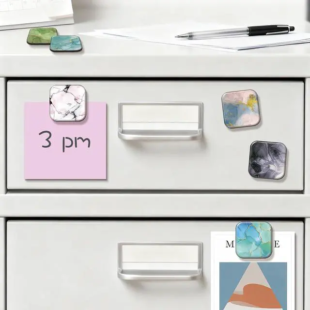 Alt view image 7 of 7 - 16 Pcs Marble Fridge Magnets, Refrigerator Magnets | Scratch-Proof & Fade-Resistant, Cute Small Funny Decor for Whiteboard Kitchen Office Locker Cabinet School, Ideal Gift