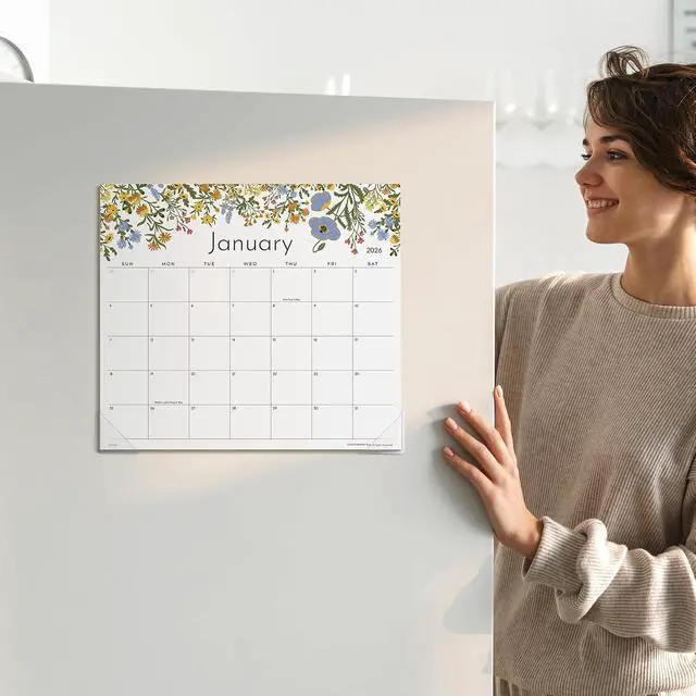 Alt view image 2 of 6 - Cabbrix Magnetic Calendar for Fridge, 2026 Refrigerator Calendar Including July 2026 to June 2027 for Planning and Organizing Your Life, 13" x 11-1/2", Floral