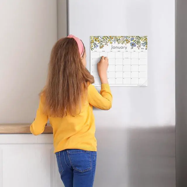 Alt view image 3 of 6 - Cabbrix Magnetic Calendar for Fridge, 2026 Refrigerator Calendar Including July 2026 to June 2027 for Planning and Organizing Your Life, 13" x 11-1/2", Floral