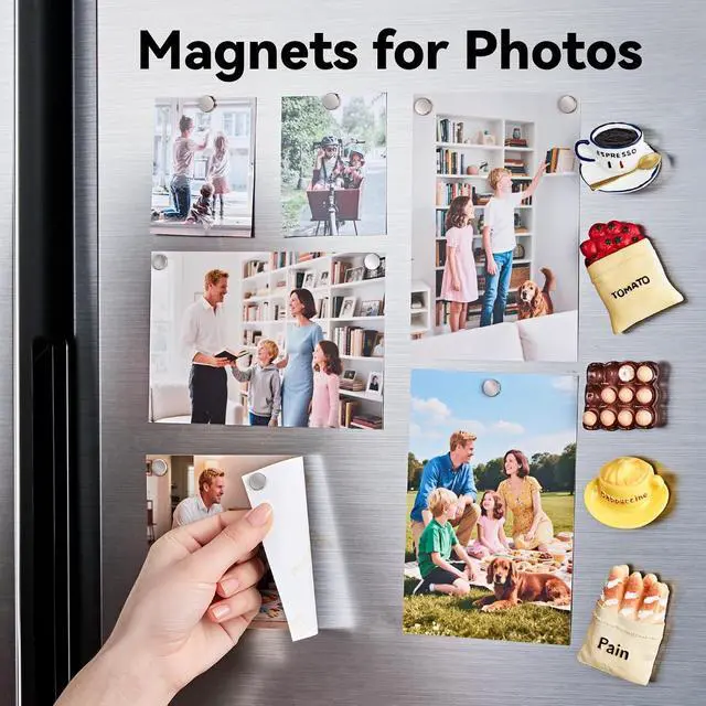 Alt view image 5 of 7 - SMARTAKE 45 Pcs Refrigerator Magnets, 10x2.6mm Small Fridge Magnets, Silver | Multi-Use Premium Neodymium Office Magnets for Fridge, Whiteboard, Billboard in Home, Kitchen, Office and School