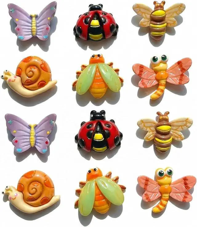 Main image of YOJO 12PCS 3D Insect Fridge Magnets, Decorative Resin Refrigerator Magnets, Colorful Realistic Bug Magnets for Fridge Locker Whiteboard