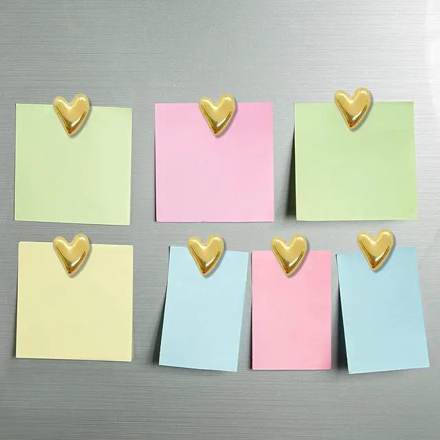 Alt view image 3 of 5 - 30 pcs Cute Love Heart Magnets Refrigerator Gold Refrigerator Magnets Home Kitchen Magnet Set Mini Magnets for Fridge Office Whiteboard Locker(Gold)
