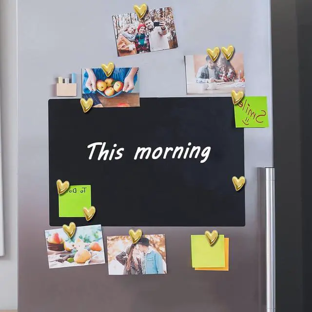 Alt view image 4 of 5 - 30 pcs Cute Love Heart Magnets Refrigerator Gold Refrigerator Magnets Home Kitchen Magnet Set Mini Magnets for Fridge Office Whiteboard Locker(Gold)