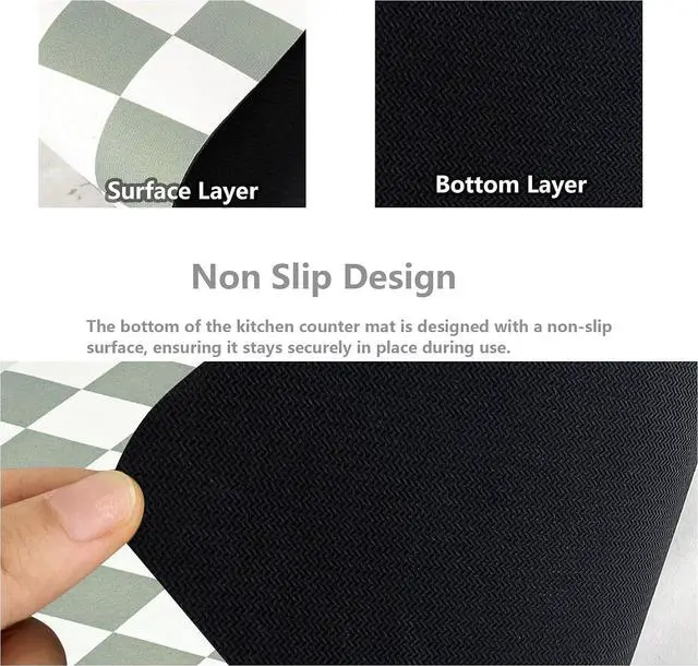 Alt view image 6 of 7 - Coffee Mat Checkered Dish Drying Pad for Kitchen Pet Placemat Absorbent Quick Dry Washable Anti-slip Rubber Backed Mats for Kitchen Counter Coffee Bar Bathroom Bedroom 15.7" x 23.6"