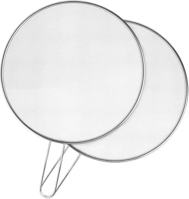 Main image of 2-Pack Splatter Guard, 13 in Stainless Steel Grease Splatter Screen - Oil-Resistant Mesh for Fry Pan, Suitable for Most Cookware, Kitchen Essential