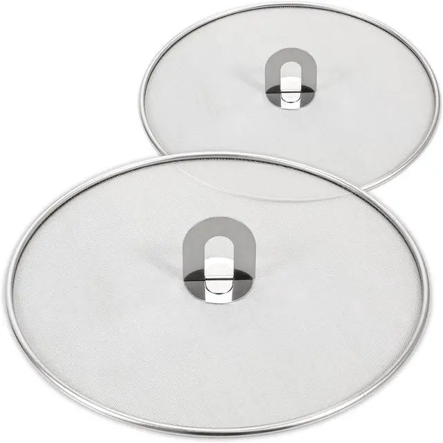 Main image of Splatter Screen for Kitchen, Stainless Steel Fine Mesh Splatter Screen for Frying Pan, 10, 13 Inch Grease Splatter Guard with Fold Flat Knob
