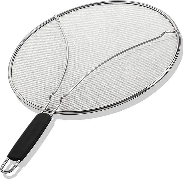 Main image of Splatter Screen for Frying Pan - 9.5 Inch Stainless Steel Grease Splatter Guard - Cover Oil Splash when Sizzling Bacon, Cooking Fried Chicken or Popcorn