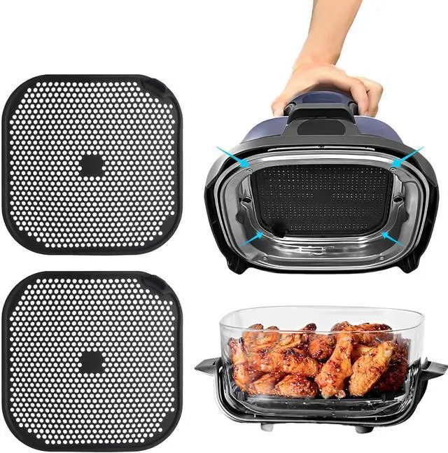 Main image of 2 Pcs Ninja Air Fryer Splatter Screen, Silicone Combi Accessories For Ninja Crispi Fn101, Reusable Air Fryer Replacement Parts(Updated Version with Larger Cooling Holes)