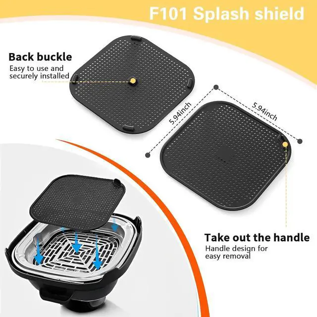 Alt view image 2 of 7 - 2 Pcs Ninja Air Fryer Splatter Screen, Silicone Combi Accessories For Ninja Crispi Fn101, Reusable Air Fryer Replacement Parts(Updated Version with Larger Cooling Holes)