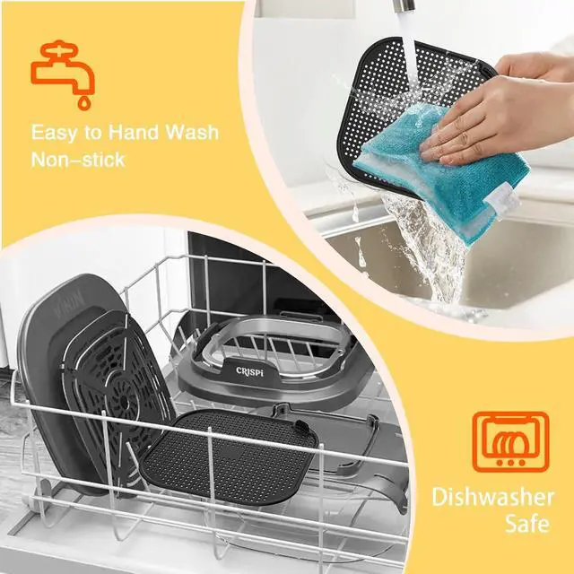 Alt view image 4 of 7 - 2 Pcs Ninja Air Fryer Splatter Screen, Silicone Combi Accessories For Ninja Crispi Fn101, Reusable Air Fryer Replacement Parts(Updated Version with Larger Cooling Holes)