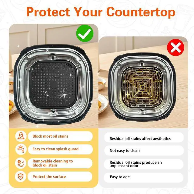 Alt view image 5 of 7 - 2 Pcs Ninja Air Fryer Splatter Screen, Silicone Combi Accessories For Ninja Crispi Fn101, Reusable Air Fryer Replacement Parts(Updated Version with Larger Cooling Holes)