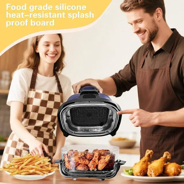Alt view image 6 of 7 - 2 Pcs Ninja Air Fryer Splatter Screen, Silicone Combi Accessories For Ninja Crispi Fn101, Reusable Air Fryer Replacement Parts(Updated Version with Larger Cooling Holes)