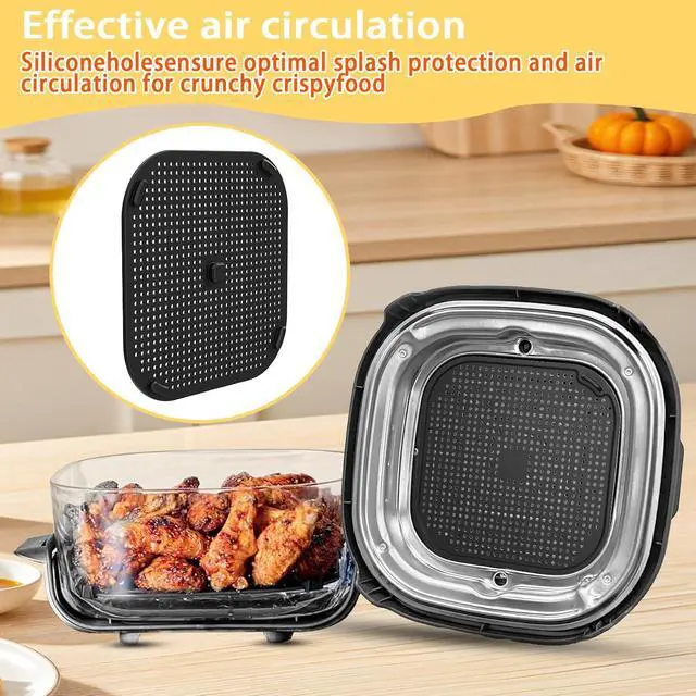 Alt view image 7 of 7 - 2 Pcs Ninja Air Fryer Splatter Screen, Silicone Combi Accessories For Ninja Crispi Fn101, Reusable Air Fryer Replacement Parts(Updated Version with Larger Cooling Holes)