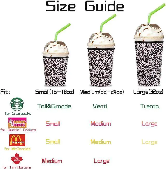 Alt view image 2 of 2 - 3 Pack Reusable Iced Coffee Sleeves, Insulator Sleeve for Cold Beverages, Neoprene Drink Sleeve Cup Holder fit Starbucks Coffee, McDonalds, Dunkin Coffee,More