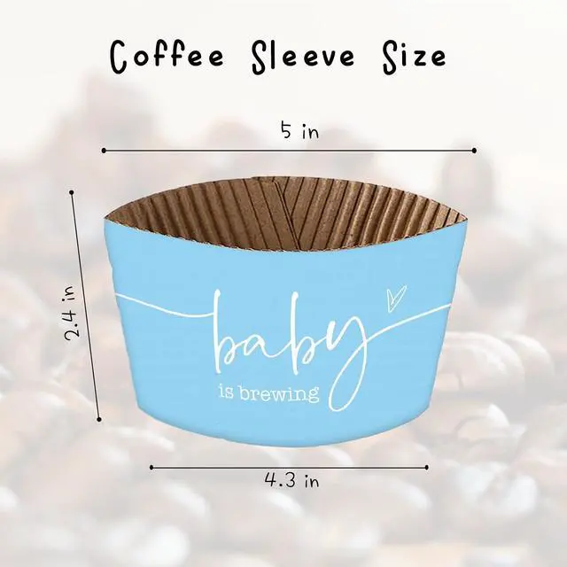 Alt view image 2 of 6 - 20 Counts A Baby Is Brewing, Coffee Cup Sleeves for Baby Shower Decorations, Disposable for Hot corrugated paper Sleeves 12 16 or 20 oz Paper Cup - Aa10