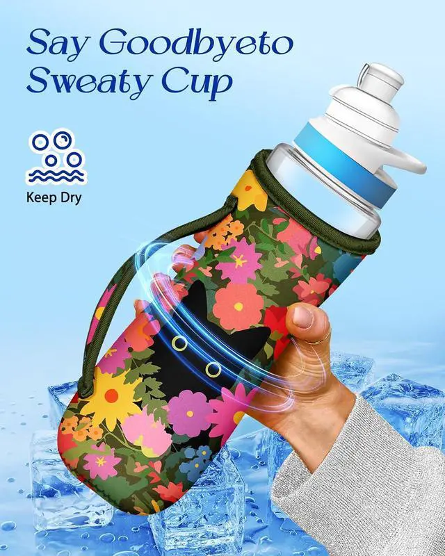 Alt view image 4 of 6 - Water Bottle Sleeve for Cirkul 22 oz - 2 Pack Bottles Cover Holder Carrier Bag with Side Handle