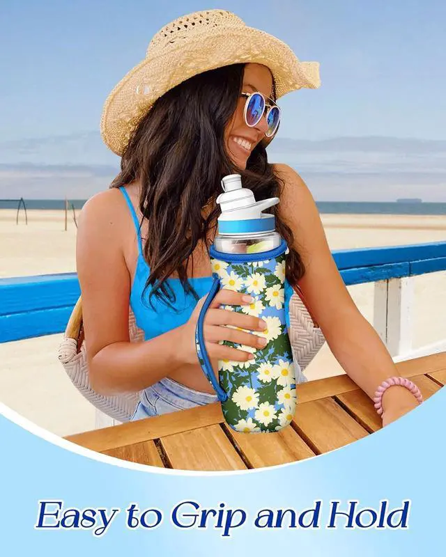 Alt view image 3 of 6 - Water Bottle Sleeve for Cirkul 22 oz - 2 Pack Bottles Cover Holder Carrier Bag with Side Handle