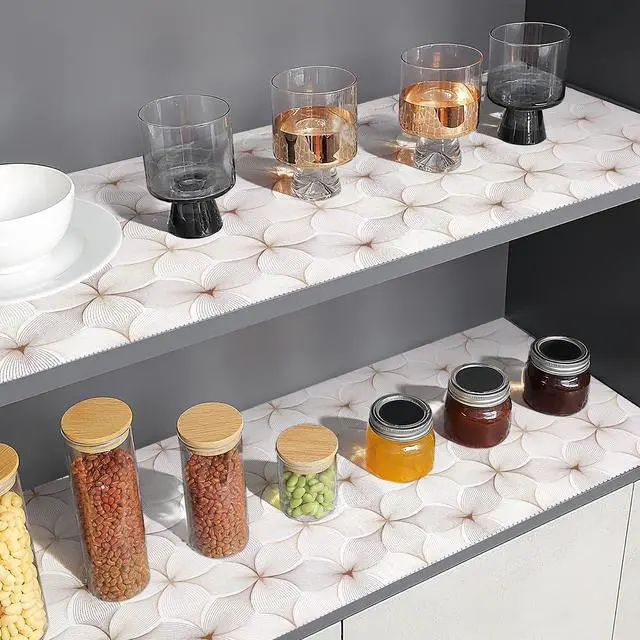 Alt view image 3 of 7 - Quttisay Shelf Liner for Cabinets Non Adhesive Drawer Liner 12in x 10ft | Cabinet Liner for Shelves,Cupboard Liner Non Slip Shelf Liners for Kitchen Cabinets,Drawer Liners for Bathroom,Shelf Paper