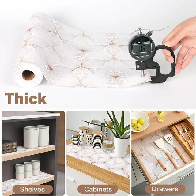 Alt view image 4 of 7 - Quttisay Shelf Liner for Cabinets Non Adhesive Drawer Liner 12in x 10ft | Cabinet Liner for Shelves,Cupboard Liner Non Slip Shelf Liners for Kitchen Cabinets,Drawer Liners for Bathroom,Shelf Paper