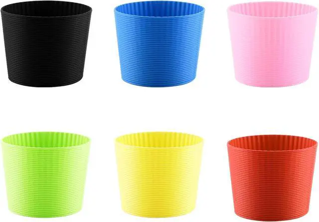 Alt view image 2 of 6 - Cosmos Pack of 6 Assorted Colors Heat-resistant Silicone Coffee Cup Sleeve for Coffee Mug, Assorted Color