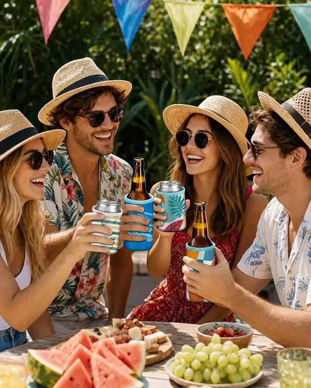 Alt view image 2 of 7 - Fintie Insulated Neoprene Can Cooler Sleeve Summer Drink Covers, 6 Pack | For Beer Soda Water Bottle, 12oz