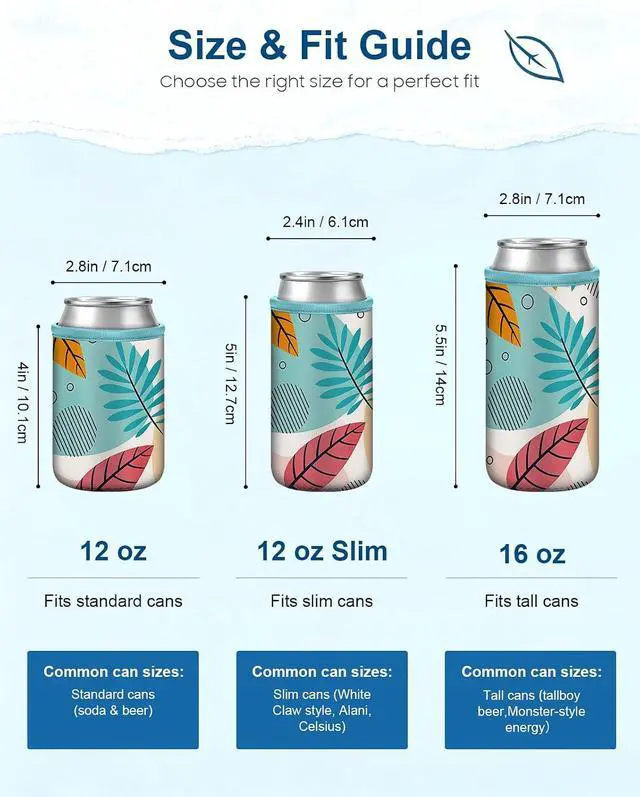 Alt view image 3 of 7 - Fintie Insulated Neoprene Can Cooler Sleeve Summer Drink Covers, 6 Pack | For Beer Soda Water Bottle, 12oz