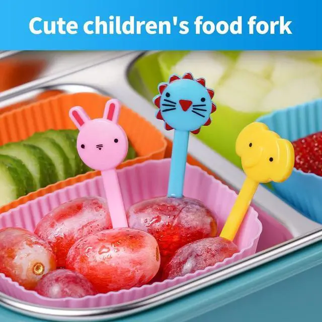 Alt view image 6 of 7 - Doiaz Silicone Lunch Bento Box, 52 Pack Bento Lunch Box Bundle Dividers with Food Picks Lunch Accessories, Durable, Reusable, BPA-Free, Freezer and Dishwasher Safe