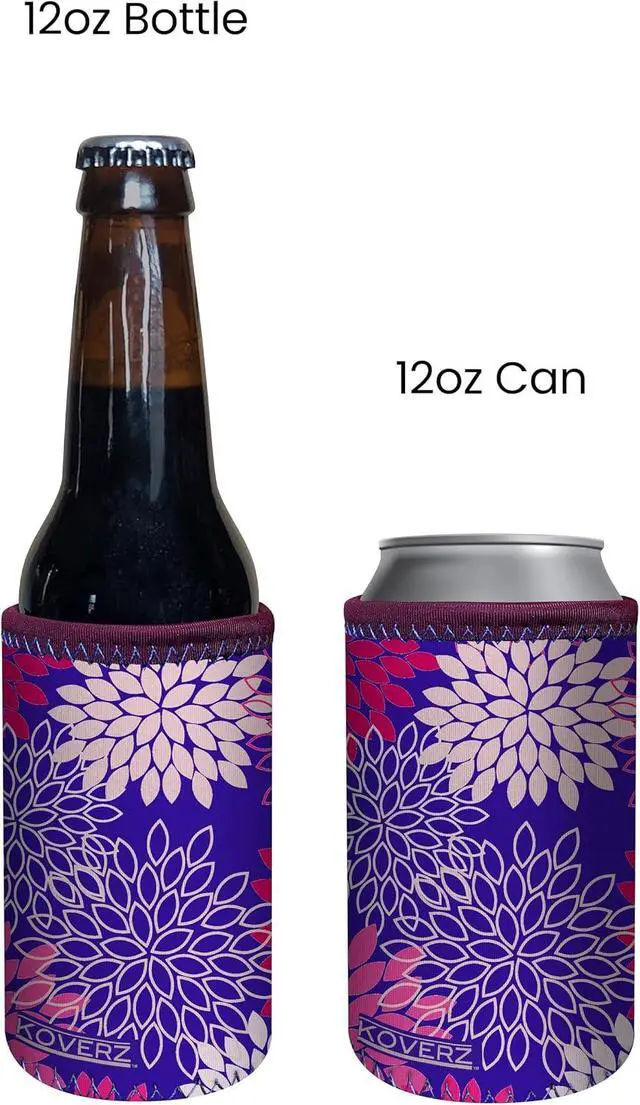 Alt view image 2 of 3 - Can/Bottle Sleeve, Neoprene Insulated Bottle Sleeve, Fits 8-12 Oz., Small Size, RTF Blue Orange