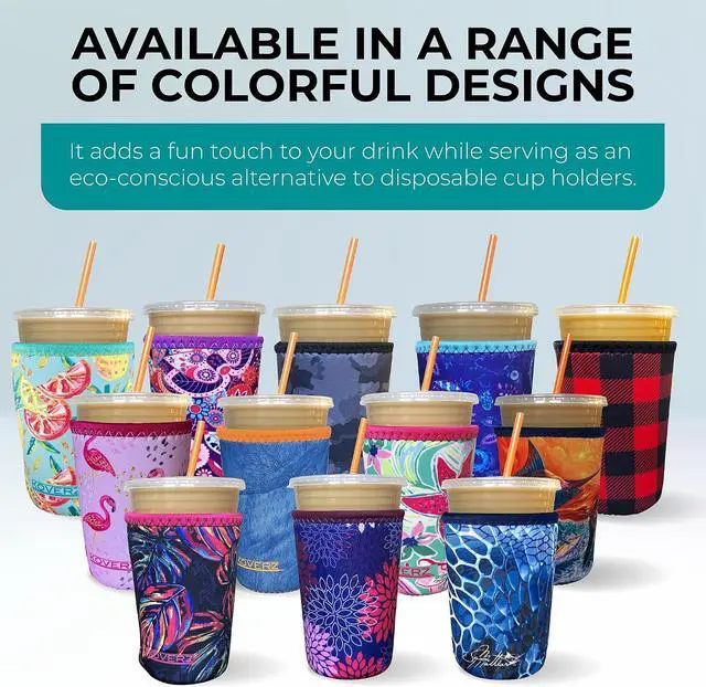 Alt view image 3 of 7 - Iced Coffee Sleeve, Insulated Neoprene Cup Sleeve, Fits a 16 Oz. Coffee Cup, Washable and Reusable, Iced Coffee Accessories, Small Realtree Camo