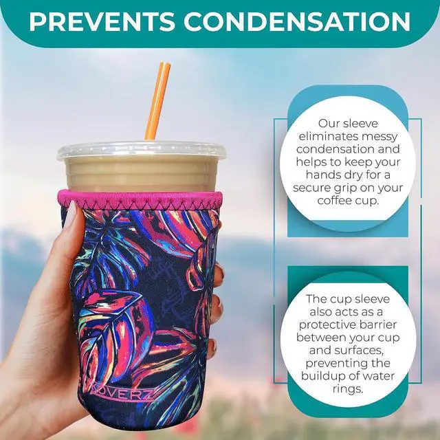 Alt view image 4 of 7 - Iced Coffee Sleeve, Insulated Neoprene Cup Sleeve, Fits a 16 Oz. Coffee Cup, Washable and Reusable, Iced Coffee Accessories, Small Realtree Camo