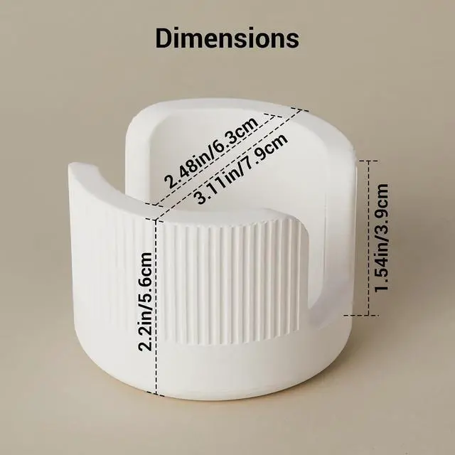 Alt view image 2 of 7 - Quick Drying Diatomite Stone Sponge Holder, Compact Sponge Caddy for Kitchen Sink Counter, Water-Absorbing Round Organizer with Wide Slot, 1 Pack, White