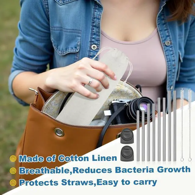 Alt view image 5 of 7 - 10 PCS Stainless Steel Straws for Owala Water Bottle, 4 Lengths 19oz 24oz 32oz 40oz Kids FreeSip 16oz, with Cleaning Brush & Travel Storage Bag 2 Replacement Stopper