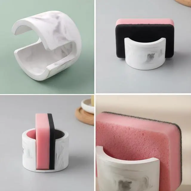 Alt view image 4 of 5 - Sponge Holder Kitchen Diatomite Drying Rack Absorbent Sink Sponge Organizer