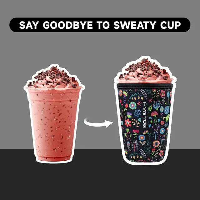 Alt view image 3 of 7 - 3 Pack Reusable Insulated Neoprene Iced Coffee Sleeves & Coffee Cup Holder, Universal Fit 16-32oz Cups for Hot/Cold Beverages