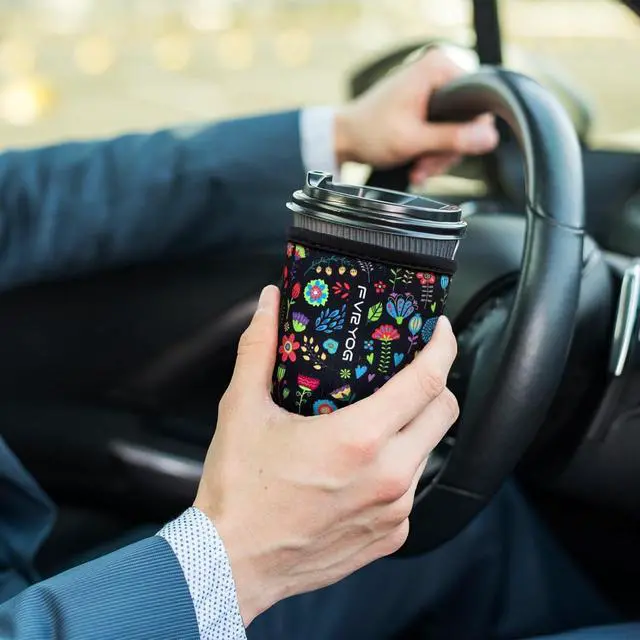 Alt view image 4 of 7 - 3 Pack Reusable Insulated Neoprene Iced Coffee Sleeves & Coffee Cup Holder, Universal Fit 16-32oz Cups for Hot/Cold Beverages