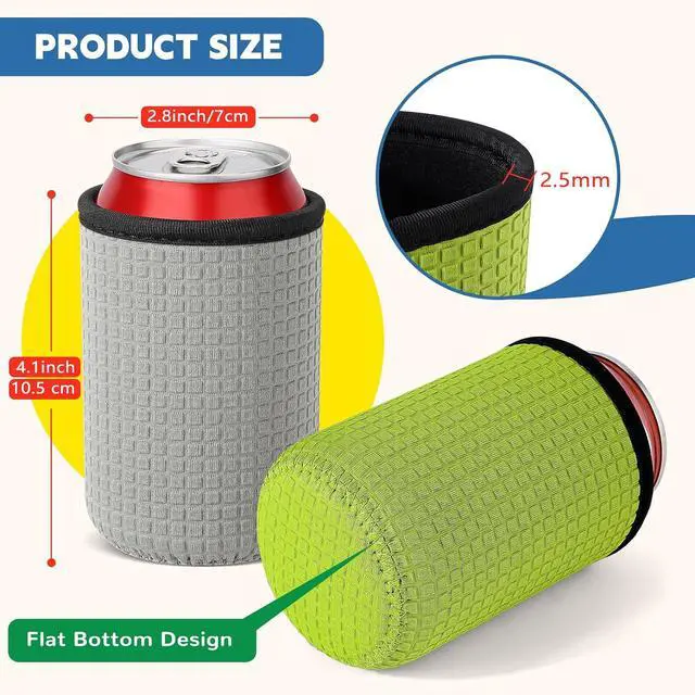 Alt view image 5 of 7 - 12oz Standard Can Sleeves Black Neoprene Beer Bottle Can Cover | 4 Pack, Non-slip, Thick, Beer Bottle Sleeves, Drink Holder