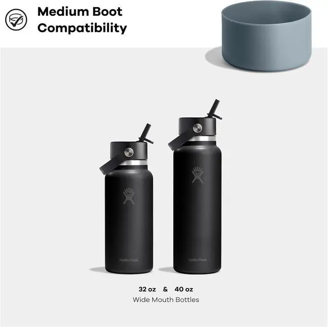 Alt view image 3 of 5 - Hydro Flask Bottle Boot - Bottom Protector Sleeve - Silicone Water Bottle Accessory Medium Shale Gray