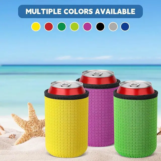Alt view image 7 of 7 - 12oz Standard Can Sleeves Black Neoprene Beer Bottle Can Cover | 4 Pack, Non-slip, Thick, Beer Bottle Sleeves, Drink Holder