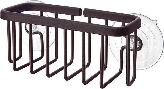 Alt view image 6 of 6 - SunnyPoint NeverRust Kitchen & Bathroom Sink Caddy for Sponges, Scrubbers, Soap, 6" x 2.5" x 2.65", with Adhesive Mount - Additional Suction Cup Included Aluminum (Oil Bronze, NOT Black)
