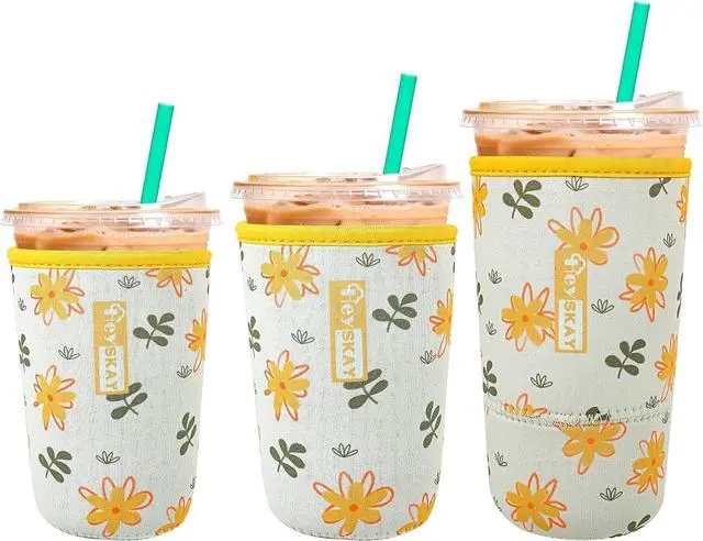 Main image of HEYSKAY Iced Coffee Sleeve Cooler Coffee Cup Sleeves for Drinks 16-32OZ | Cold Drink Sleeve For Starbucks Dunkin Coffee Cup, Insulated Neoprene, Prevent Condensation to Avoid Mess, Gifts for Women