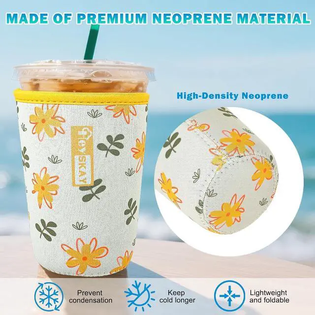 Alt view image 2 of 7 - HEYSKAY Iced Coffee Sleeve Cooler Coffee Cup Sleeves for Drinks 16-32OZ | Cold Drink Sleeve For Starbucks Dunkin Coffee Cup, Insulated Neoprene, Prevent Condensation to Avoid Mess, Gifts for Women