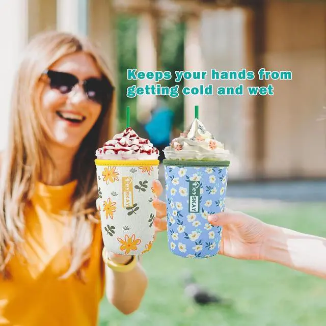 Alt view image 7 of 7 - HEYSKAY Iced Coffee Sleeve Cooler Coffee Cup Sleeves for Drinks 16-32OZ | Cold Drink Sleeve For Starbucks Dunkin Coffee Cup, Insulated Neoprene, Prevent Condensation to Avoid Mess, Gifts for Women