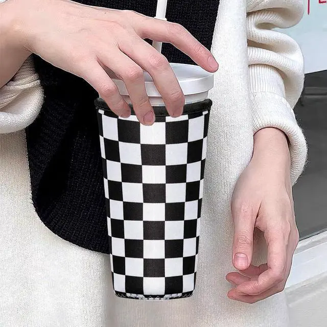 Alt view image 7 of 7 - 3 Pack Reusable Insulated Neoprene Iced Coffee Cup Sleeve Beverage Holder for 16-32 Ounces Coffee/Drink Cup Sleeve for Iced & Hot Drinks Compatible with Starbucks Dunkin Coffee Cup and More