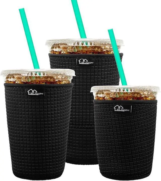 Main image of WKIEASON Iced Coffee Sleeve Reusable Coffee Cup Sleeve Coolies 16-32oz | Non-Slip Neoprene Iced Coffee Sleeve for Cold Drinks ,Starbucks, McDonalds, Dunkin Donuts and More, Gifts for Women