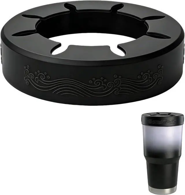 Main image of Tumbler Silicone Ring,Iced Coffee Sleeve for 30oz Tumblers | Silicone Ring for 30oz YETI/RTIC/BJPKPK Tumblers,Fits 3.9-4 Inch Cup Mouth,for Most 30oz Stainless Steel Tumbler,Black