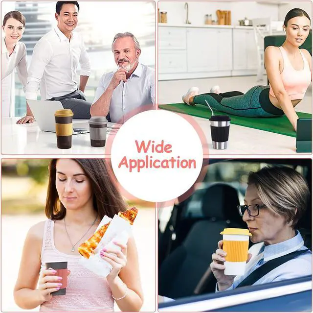 Alt view image 7 of 7 - 6 Pack Silicone Cup Sleeve Heat Resistant Coffee Cup Protective Sleeve Nonslip Glass Bottle Mug Protector Cover for Home Travel - Multicolor
