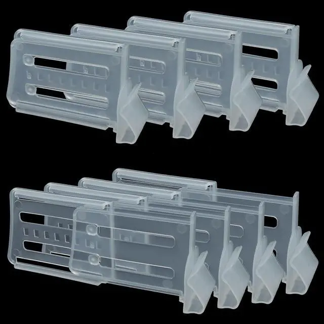 Alt view image 2 of 5 - 8 PCS Adjustable Fridge Divider | Clear Organizer Clip, Retractable Organizer Divider, Plastic Storage Box, For Home/Kitchen/Office