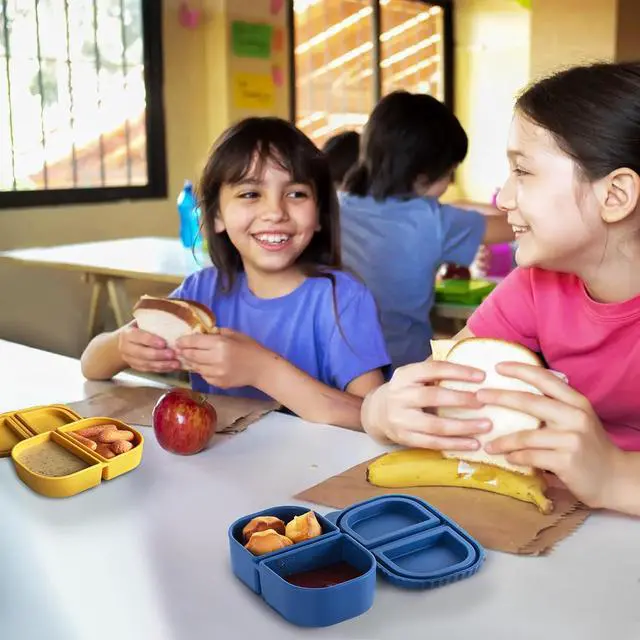 Alt view image 3 of 6 - MACTANO 2 Pack Silicone Snack Containers with Lids, 8.5oz Dual Compartment | Meal Prep, Food-Grade Silicone, BPA-Free, Leakproof, Dishwasher Safe, Reusable, Office, Travel, Picnic, All Ages